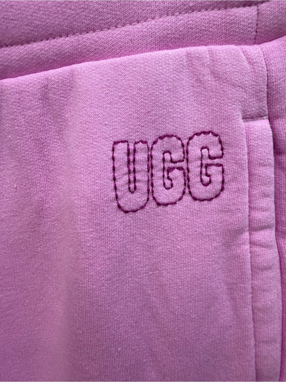 UGG Pink Fleece Logo Drawstring Joggers Sweatpants Large - Picture 8 of 8